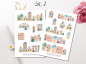 Preview: Häuser Pastell Weihnachten Sticker Set